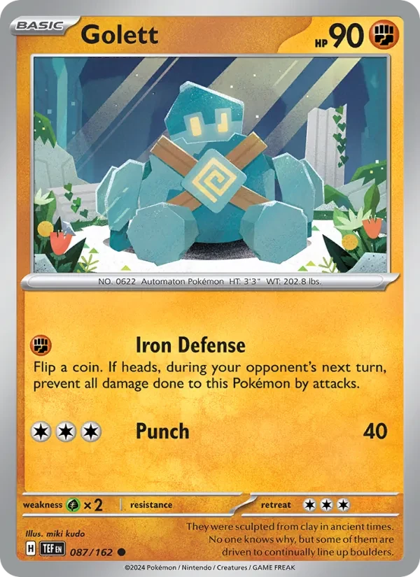 Golett 087/162 Temporal Forces Pokémon card