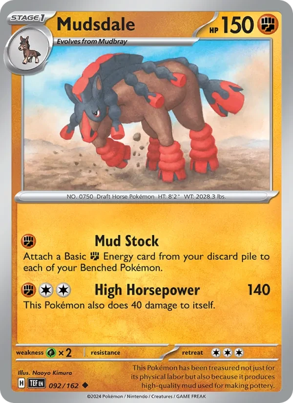 Mudsdale 092/162 Temporal Forces Pokémon card