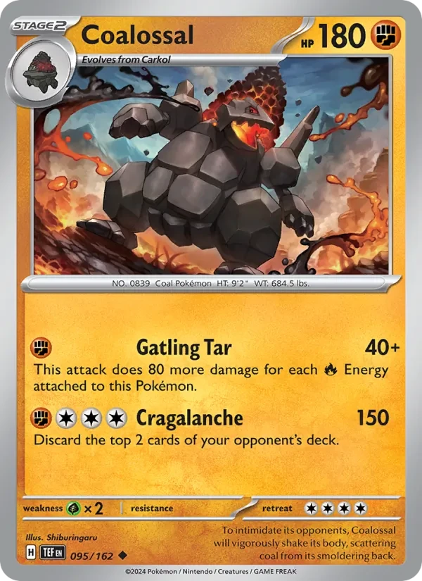 Coalossal 095/162 Temporal Forces Pokémon card