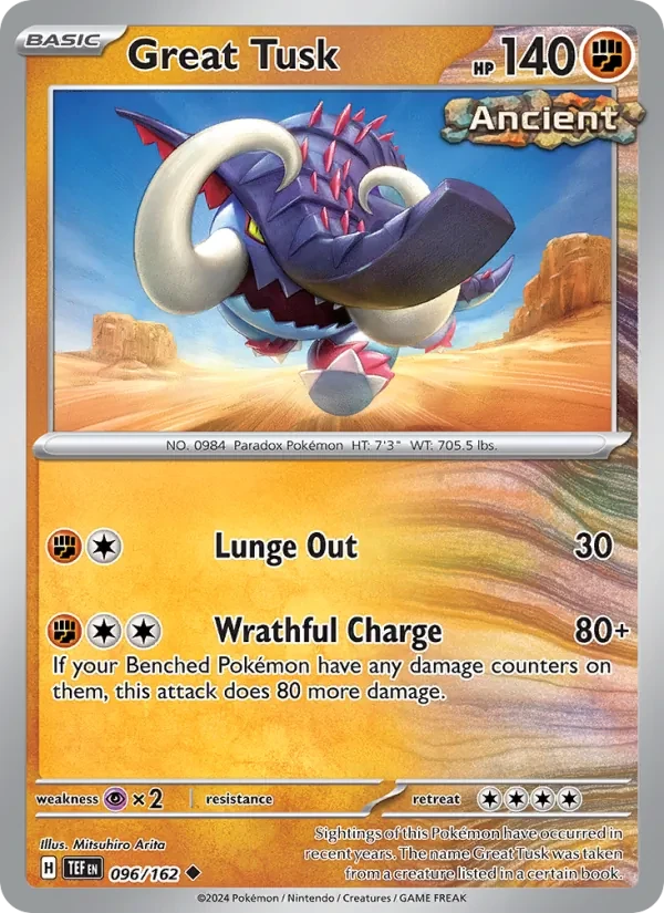 Great Tusk 096/162 Temporal Forces Pokémon card