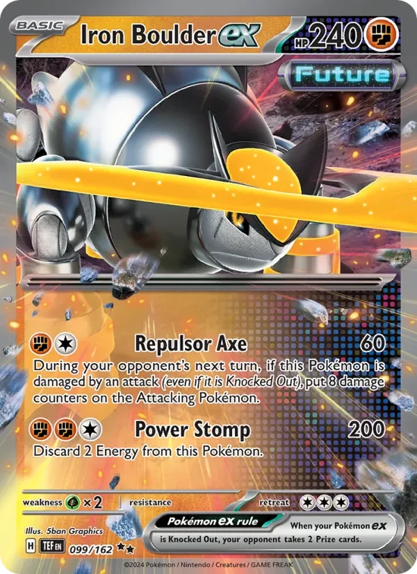 Iron Boulder ex 099/162 Temporal Forces Pokémon Karte