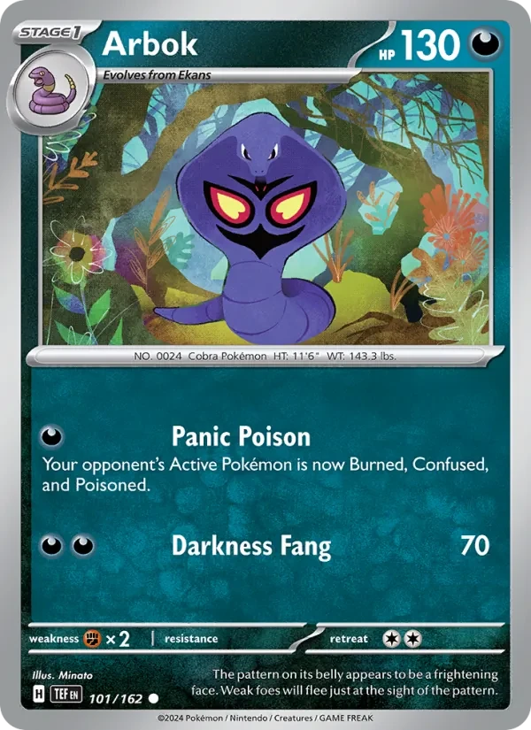 Arbok 101/162 Temporal Forces Pokémon kaart
