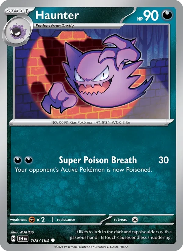 Haunter 103/162 Temporal Forces Pokémon card