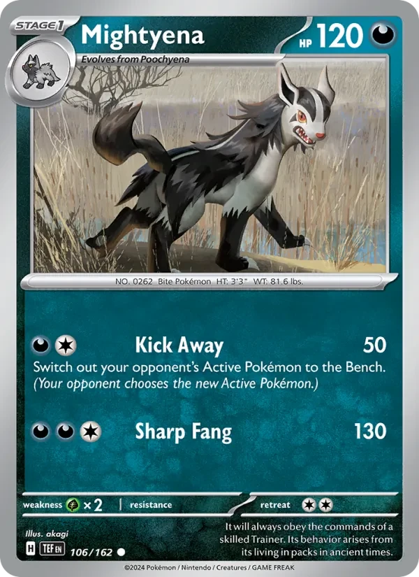 Mightyena 106/162 Temporal Forces Pokémon Karte