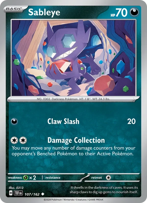 Sableye 107/162 Temporal Forces Pokémon card
