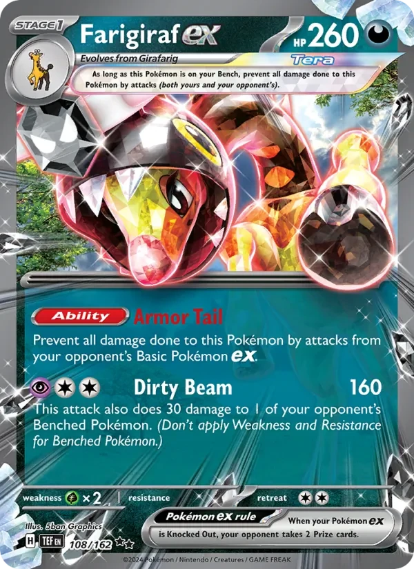 Farigiraf ex 108/162 Temporal Forces Pokémon card