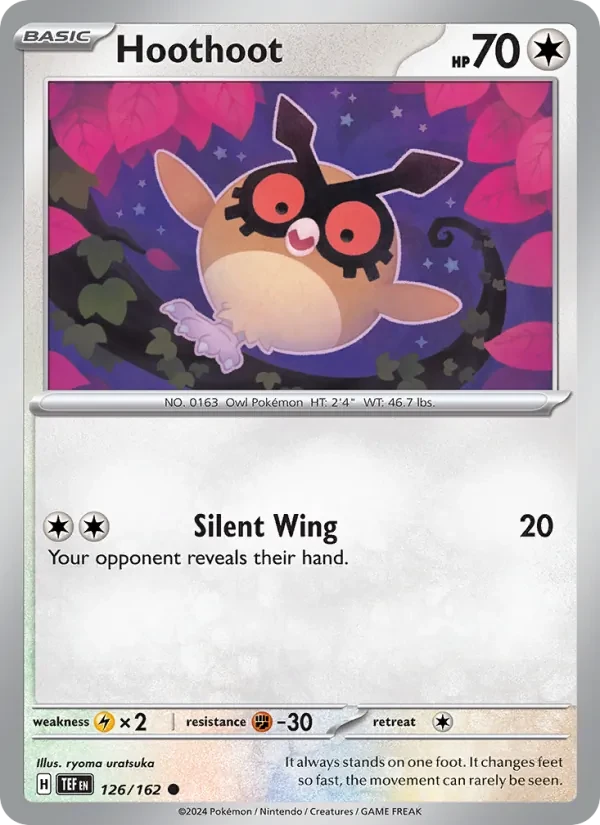 Hoothoot 126/162 Temporal Forces Pokémon Karte