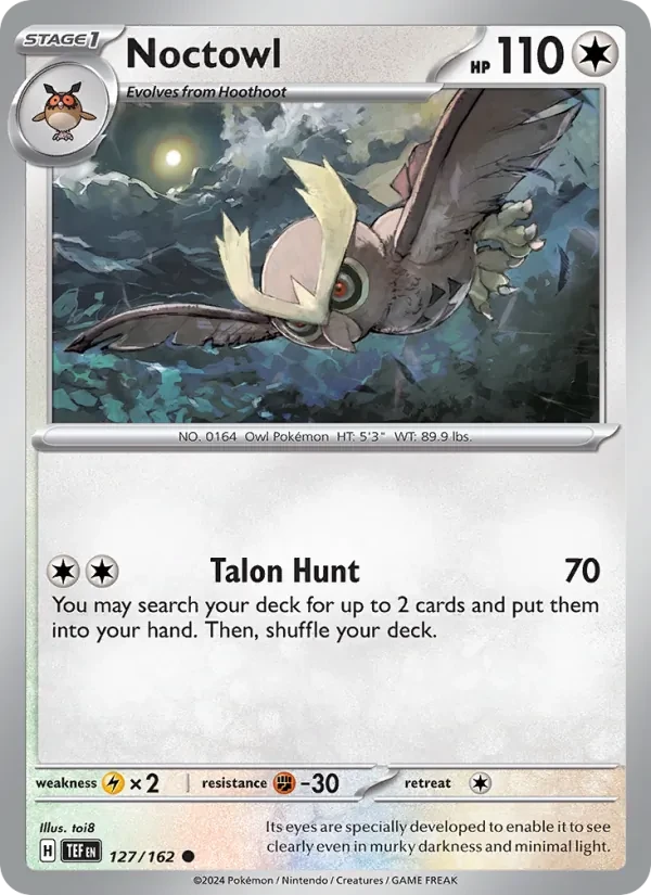 Noctowl 127/162 Temporal Forces Pokémon card
