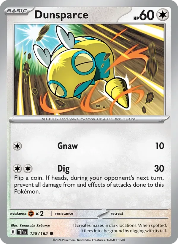 Dunsparce 128/162 Temporal Forces Pokémon card