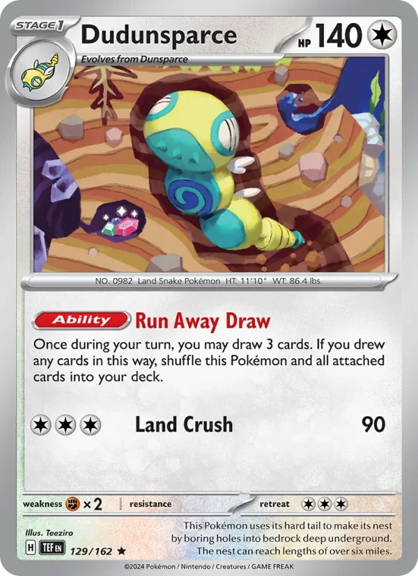Carta Pokémon Dudunsparce 129/162 Temporal Forces