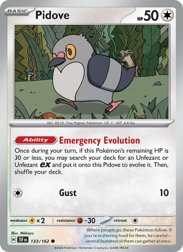 Pidove 133/162 Temporal Forces Pokémon card