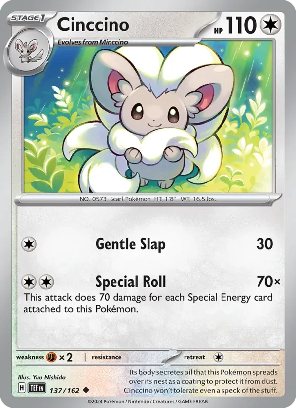 Cinccino 137/162 Temporal Forces Pokémon card