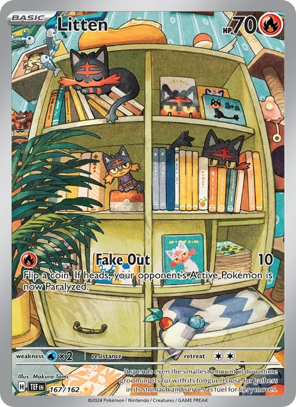 Carte Pokémon Litten 167/162 Temporal Forces