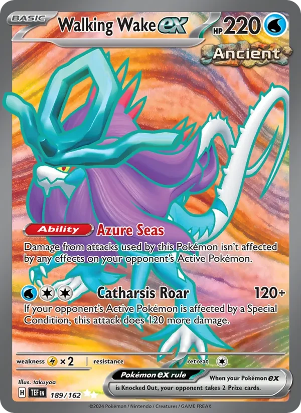 Walking Wake ex 189/162 Temporal Forces Pokémon card