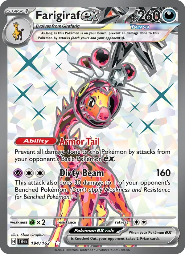 Farigiraf ex 194/162 Temporal Forces Pokémon card