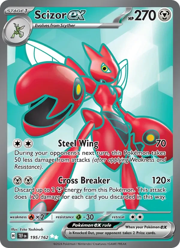 Scizor ex 195/162 Temporal Forces Pokémon card