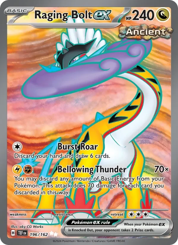 Raging Bolt ex 196/162 Temporal Forces Pokémon card