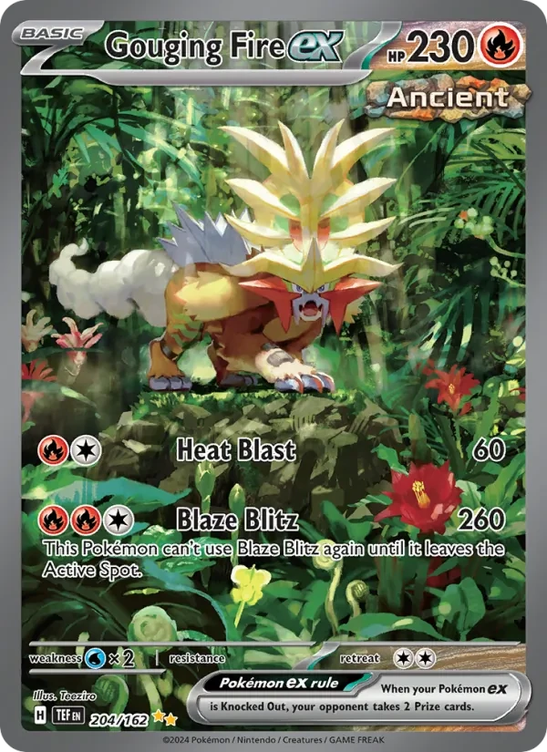 Carta Pokémon Gouging Fire ex 204/162 Temporal Forces
