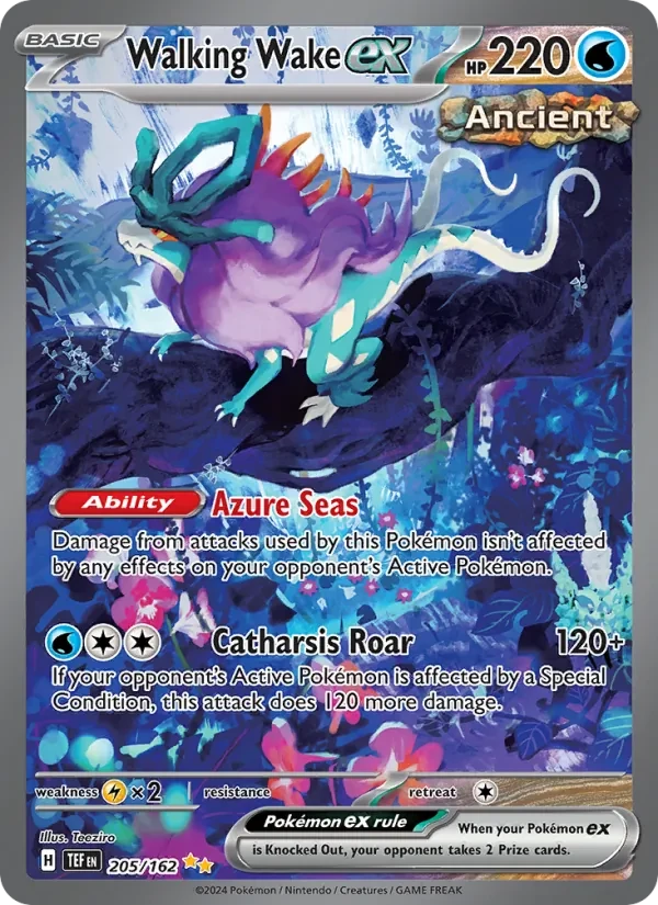 Walking Wake ex 205/162 Temporal Forces Pokémon card