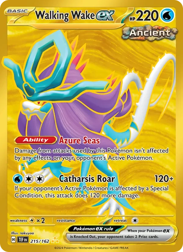 Walking Wake ex 215/162 Temporal Forces Pokémon card