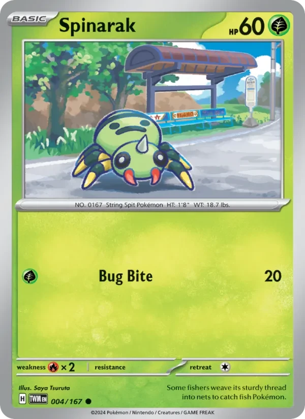 Spinarak 004/167 Twilight Masquerade Pokémon card