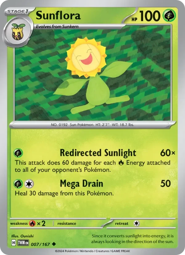 Sunflora 007/167 Twilight Masquerade Pokémon card