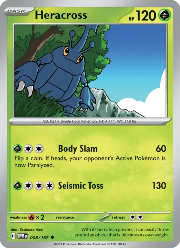 Heracross 008/167 Twilight Masquerade Pokémon card