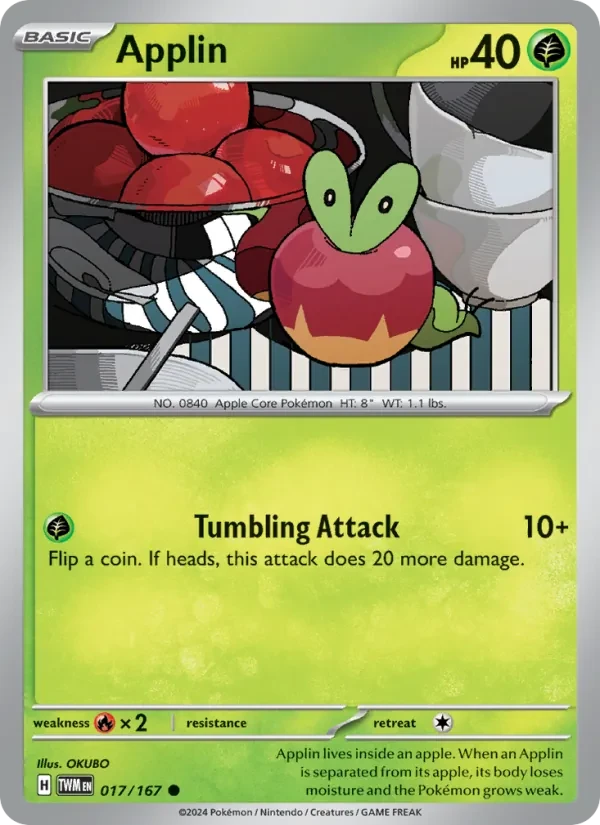 Applin 017/167 Twilight Masquerade Pokémon card