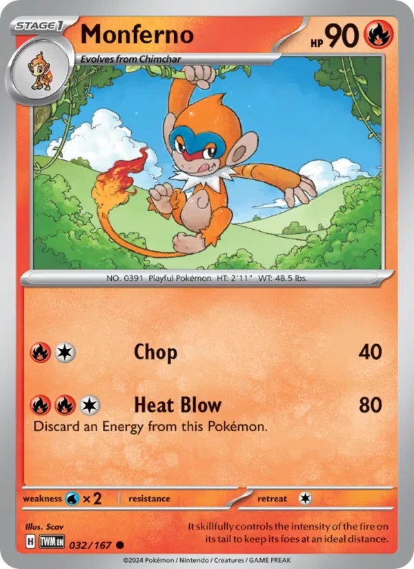 Monferno 032/167 Twilight Masquerade Pokémon card