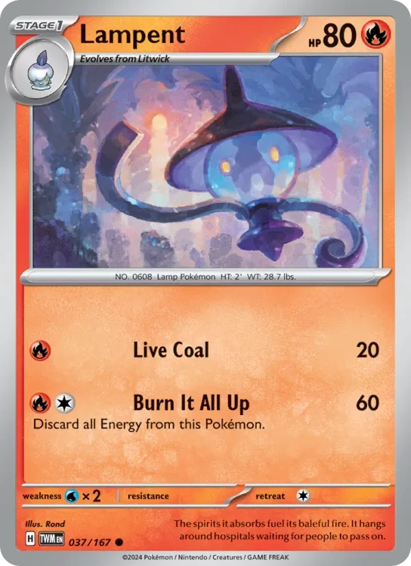 Lampent 037/167 Twilight Masquerade Pokémon card