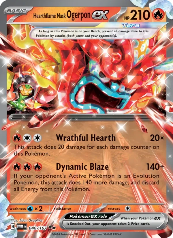 Hearthflame Mask Ogerpon ex 040/167 Twilight Masquerade Pokémon Karte
