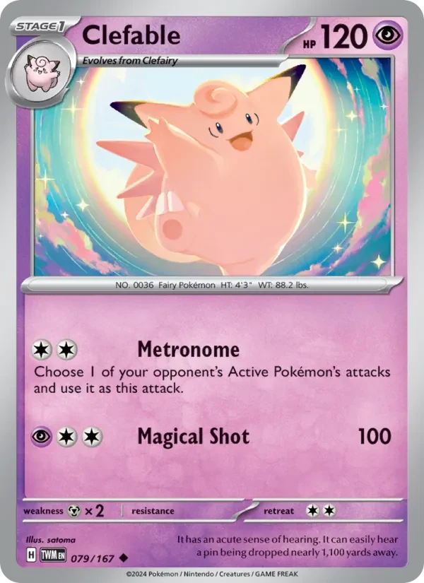 Clefable 079/167 Twilight Masquerade Pokémon card