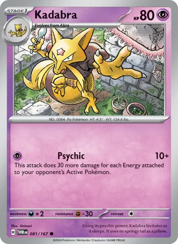 Kadabra 081/167 Twilight Masquerade Pokémon card