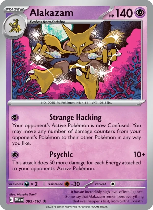 Alakazam 082/167 Twilight Masquerade Pokémon card