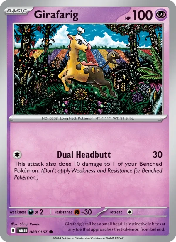 Girafarig 083/167 Twilight Masquerade Pokémon card