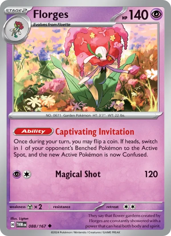 Florges 088/167 Twilight Masquerade Pokémon card