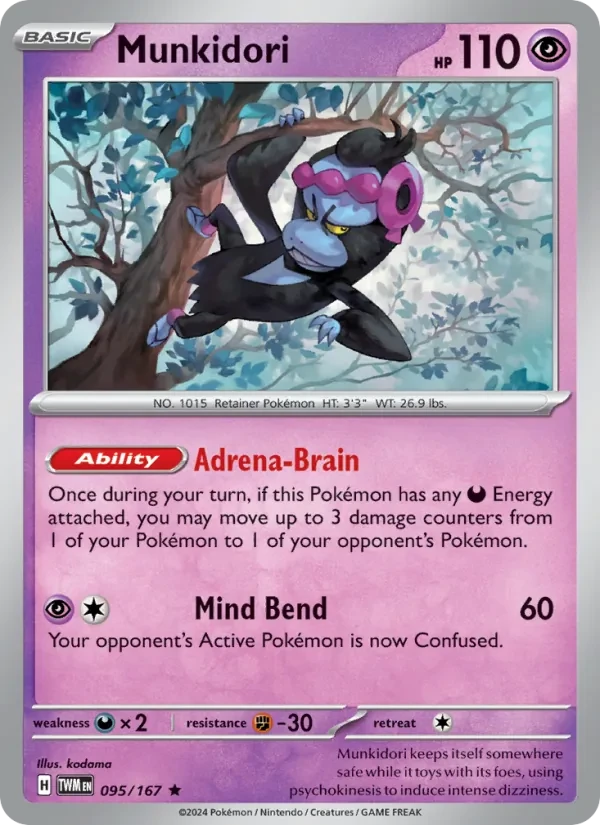 Munkidori 095/167 Twilight Masquerade Pokémon card