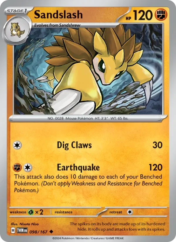 Sandslash 098/167 Twilight Masquerade Pokémon Karte