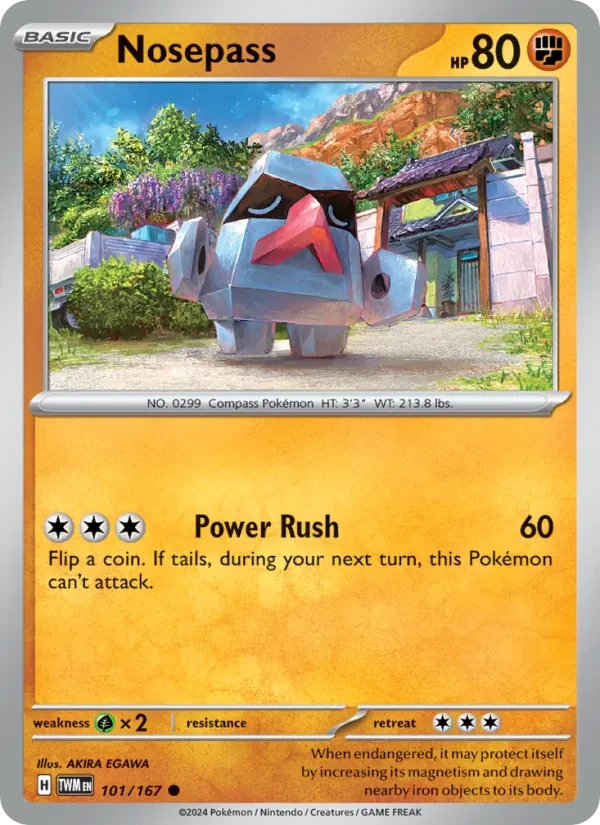 Nosepass 101/167 Twilight Masquerade Pokémon card