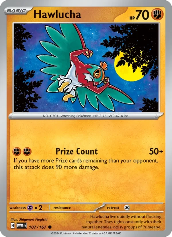 Hawlucha 107/167 Twilight Masquerade Pokémon card