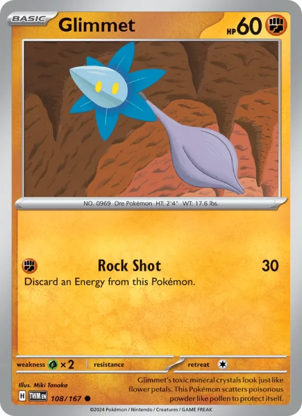 Glimmet 108/167 Twilight Masquerade Pokémon card