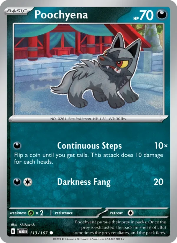 Poochyena 113/167 Twilight Masquerade Pokémon card