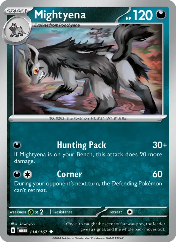 Mightyena 114/167 Twilight Masquerade Pokémon card