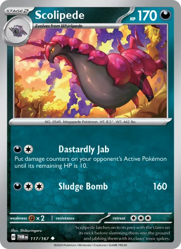 Scolipede 117/167 Twilight Masquerade Pokémon card