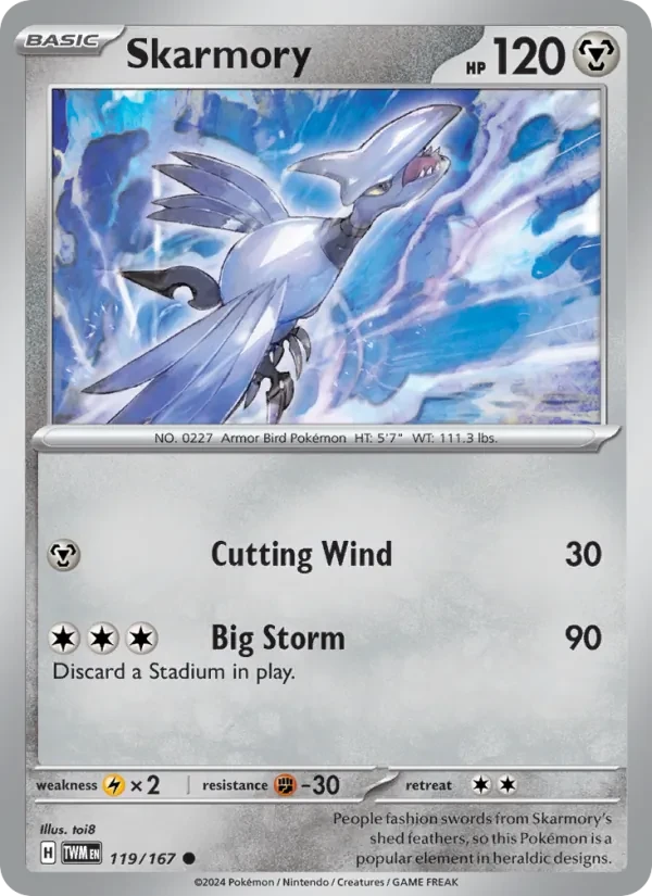 Skarmory 119/167 Twilight Masquerade Pokémon card