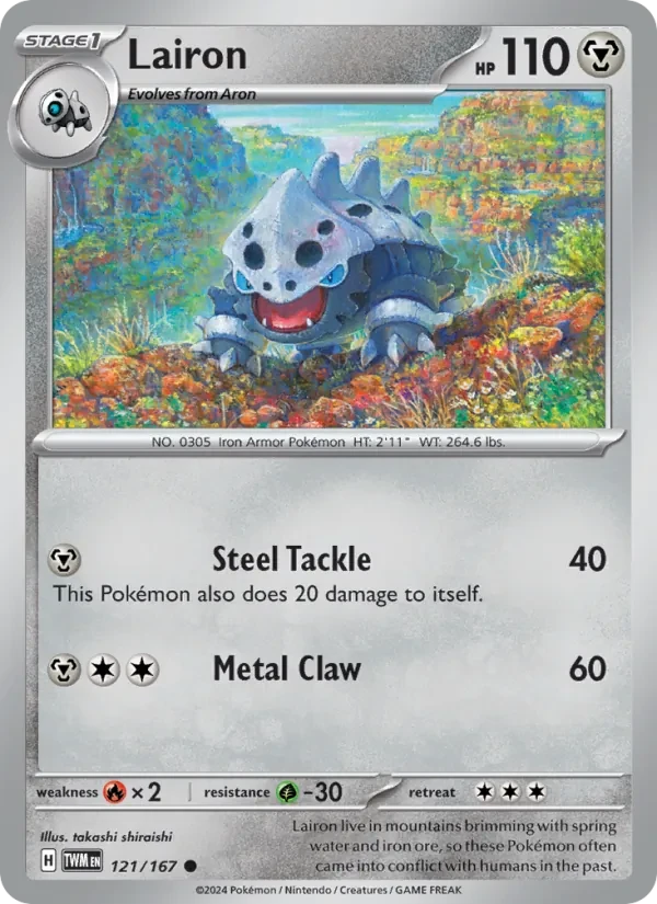 Lairon 121/167 Twilight Masquerade Pokémon card
