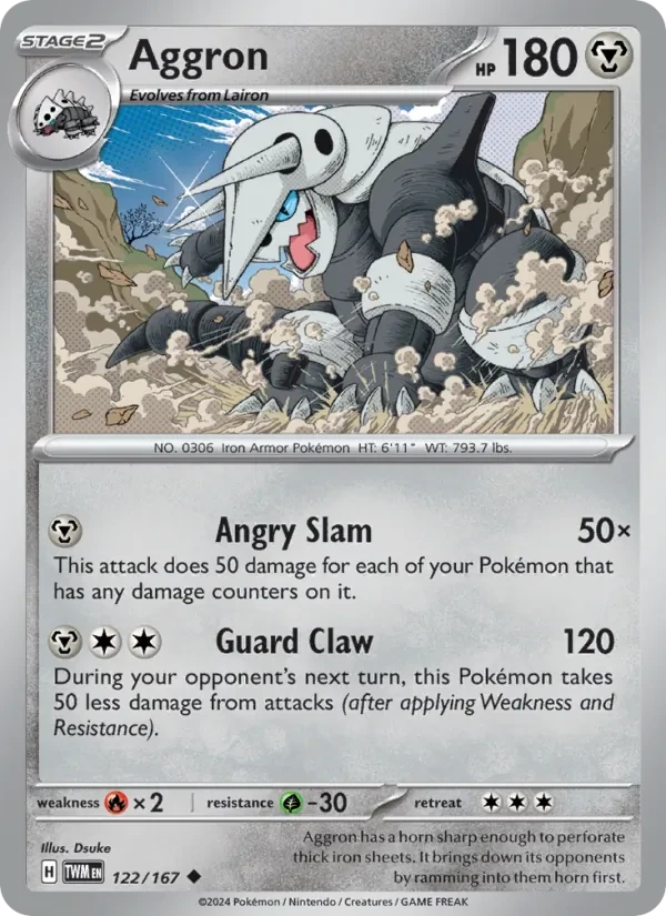 Aggron 122/167 Twilight Masquerade Pokémon card