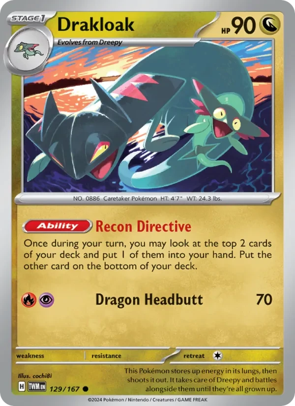 Drakloak 129/167 Twilight Masquerade Pokémon card