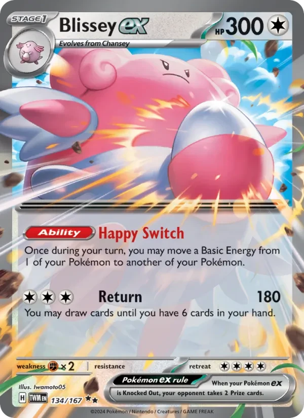 Blissey ex 134/167 Twilight Masquerade Pokémon Karte