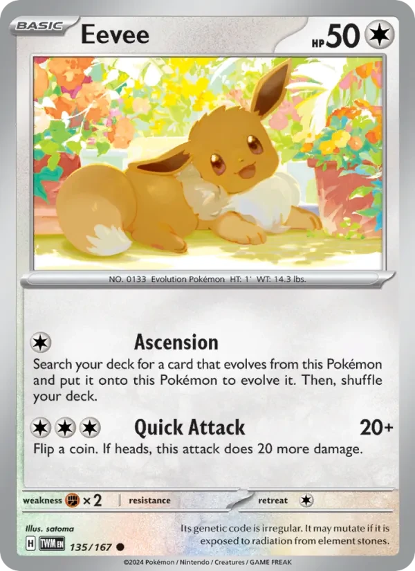 Eevee 135/167 Twilight Masquerade Pokémon card